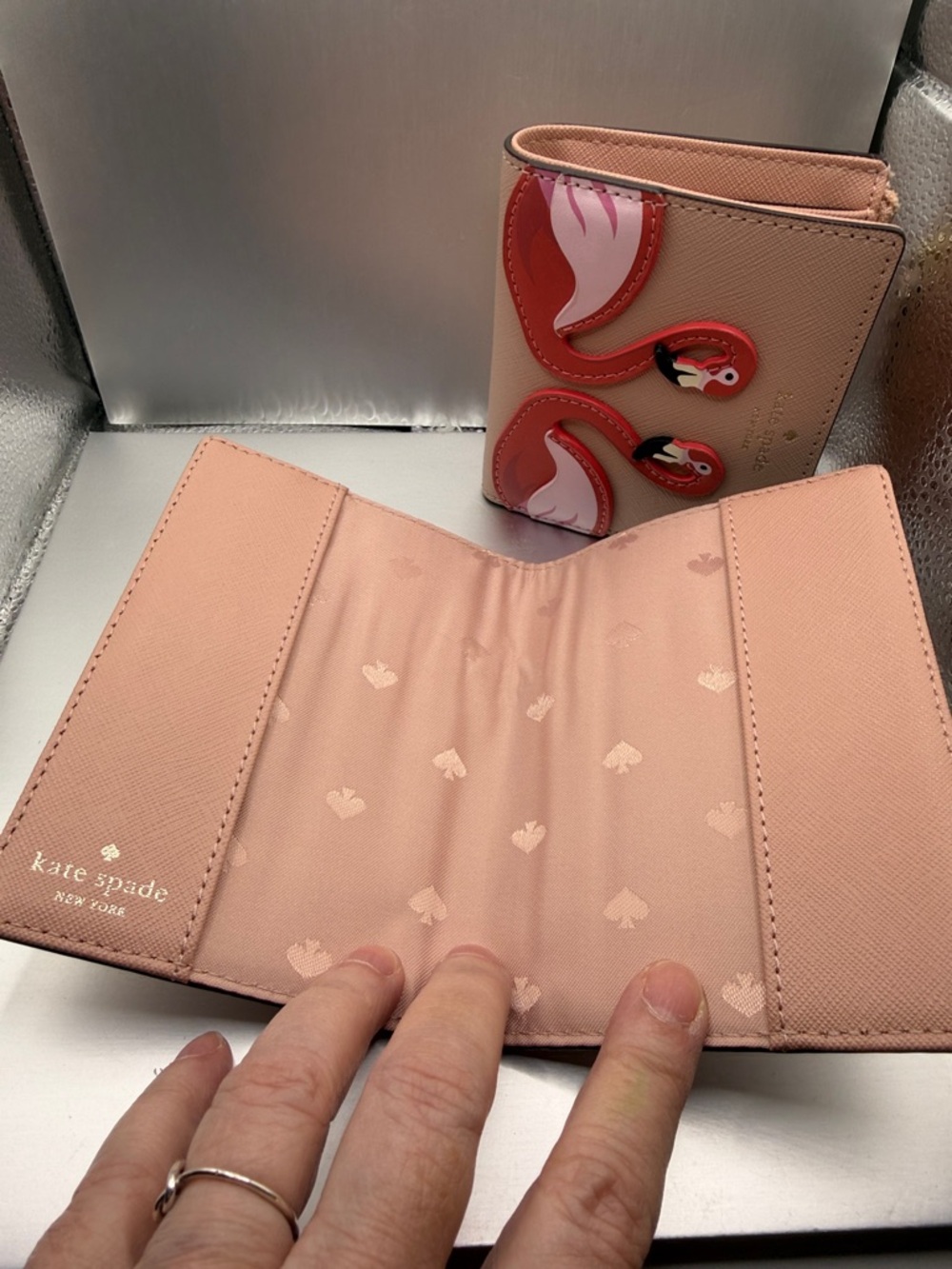 Kate Spade lot of two. Passport holder (new) and bifold wallet (like new) - Picture 8 of 11